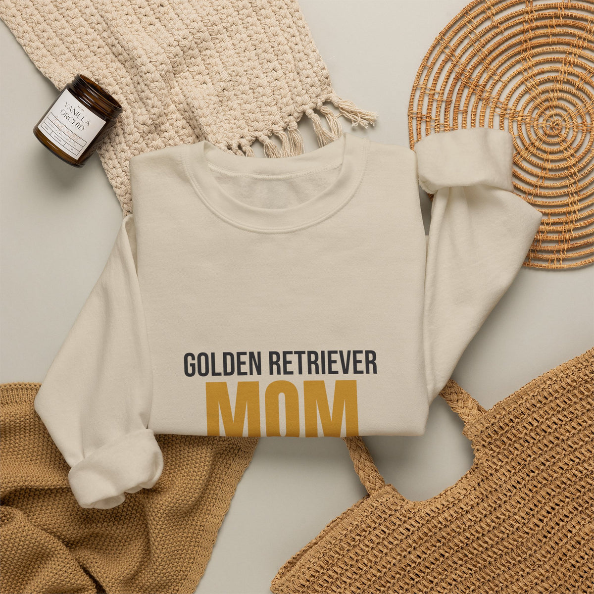 Golden Retriever Mom Fur On Everything Sweatshirt, Golden Retriever Mom Crewneck Sweatshirt