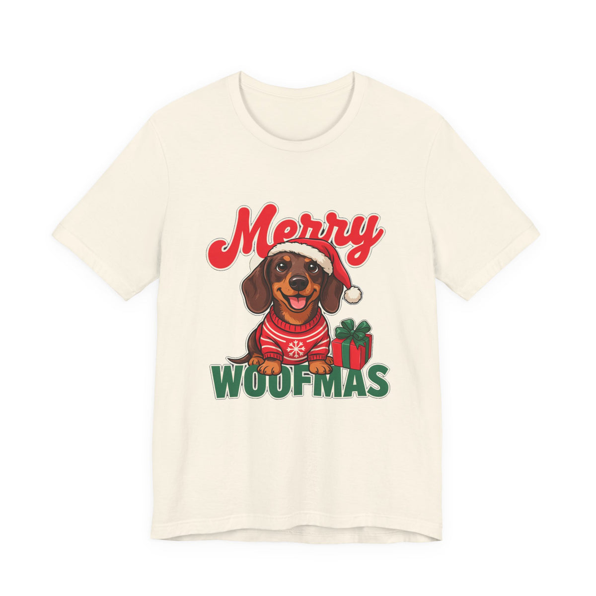 Merry Woofmas Shirt, Dachshund Christmas T-Shirt, Dog Lover Holiday Tee