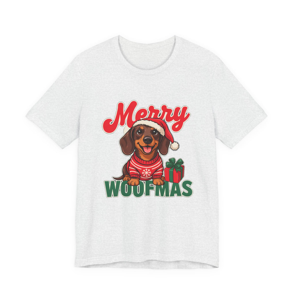 Merry Woofmas Shirt, Dachshund Christmas T-Shirt, Dog Lover Holiday Tee