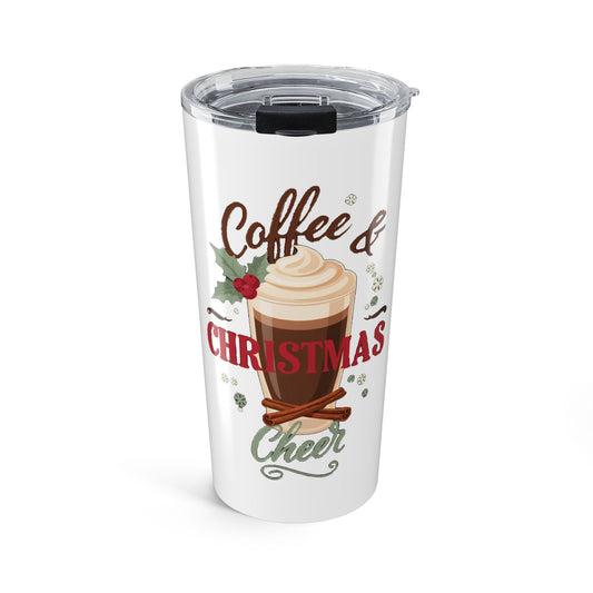 Coffee and Christmas Cheer Tumbler 20oz