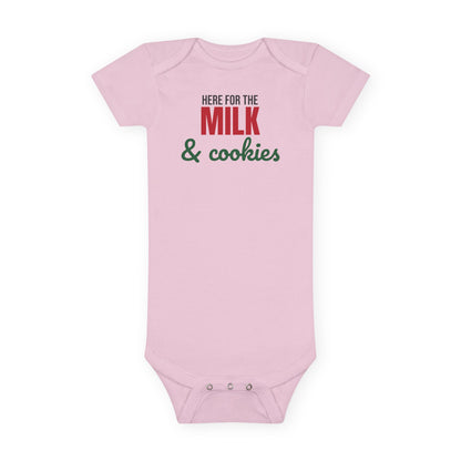 Here for the Milk and Cookies Christmas Baby Bodysuit