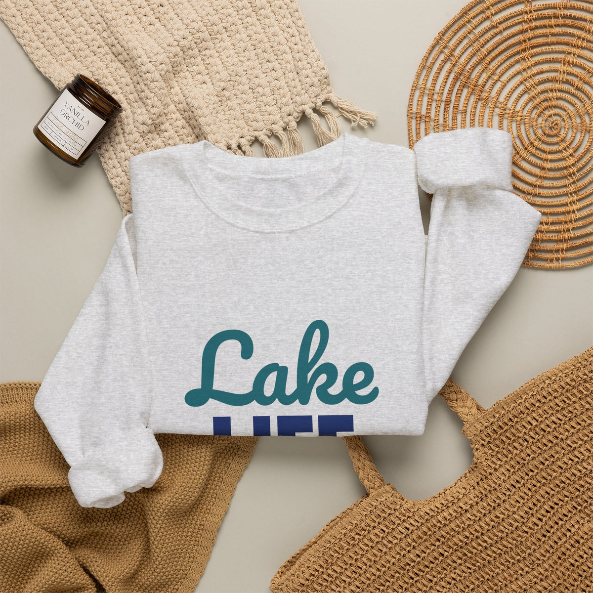 Lake Life Sun Water Good Vibes Sweatshirt, Lake Life Crewneck