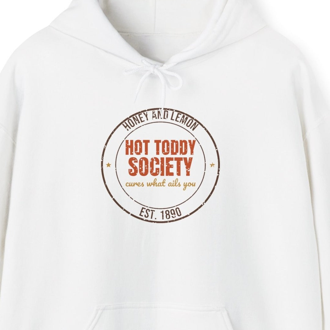 Honey and Lemon Hot Toddy Society Est. 1890 Hoodie, Vintage Winter Hoodie lifestyle