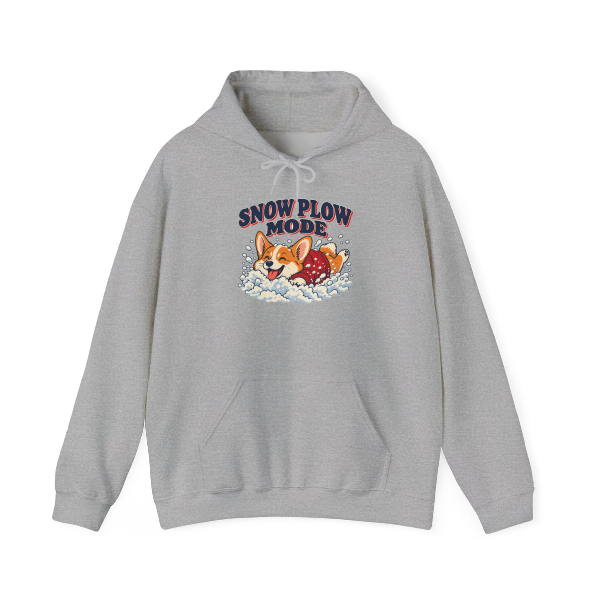 Snow Plow Mode Corgi in the Snow Hoodie, Corgi Winter Hoodie
