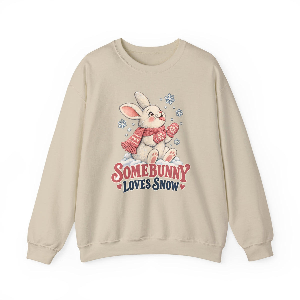Somebunny Loves Snow Winter Bunny Sweatshirt, Snow Bunny Crewneck Sweatshirt
