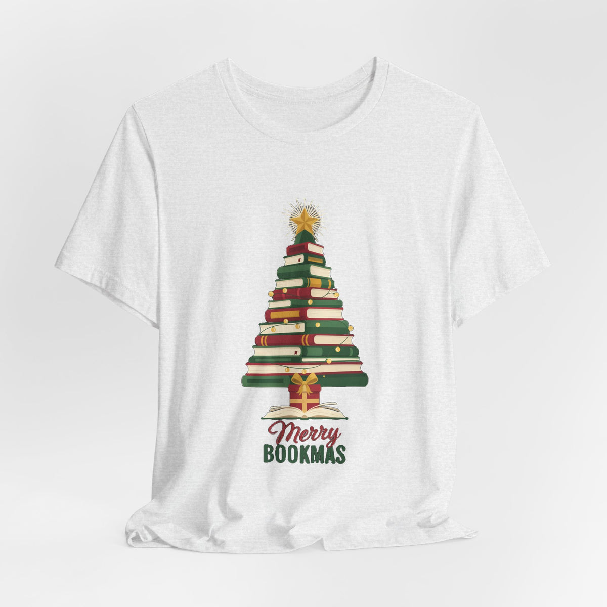 Merry Bookmas Shirt, Book Lover Christmas T-Shirt, Bookish Holiday Tee