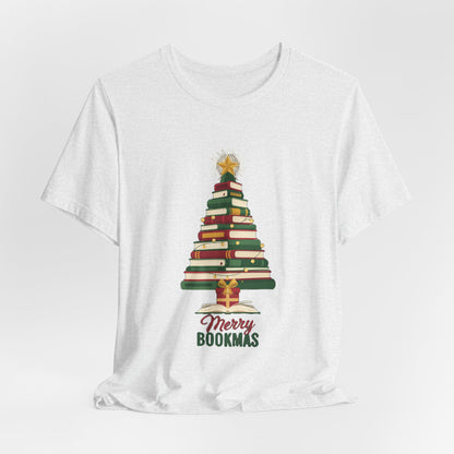 Merry Bookmas Shirt, Book Lover Christmas T-Shirt, Bookish Holiday Tee
