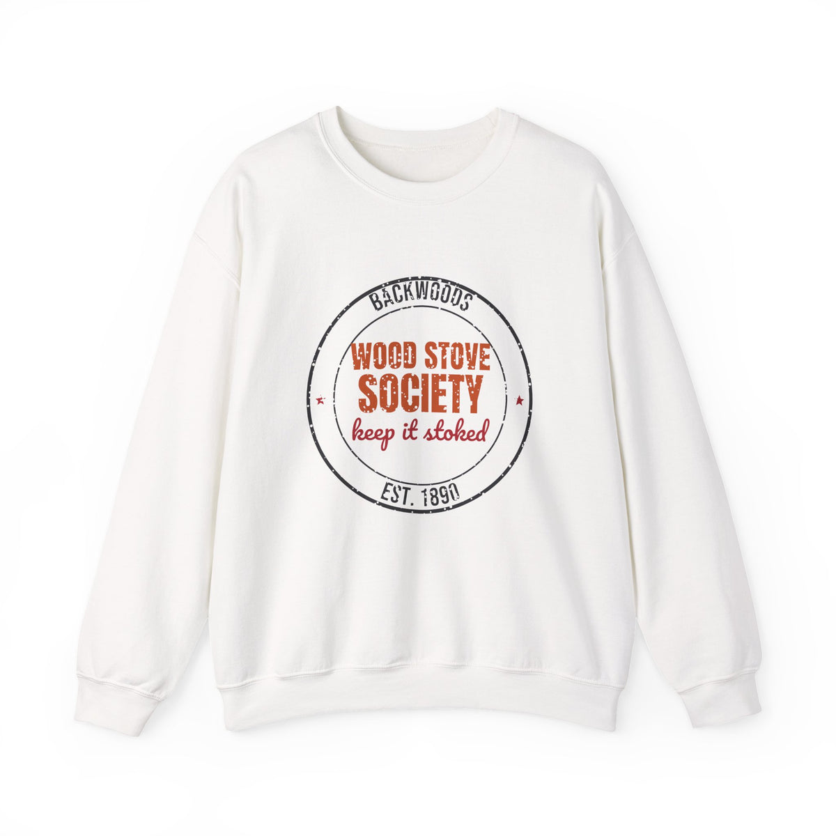 Backwoods Wood Stove Society Est. 1890 Sweatshirt, Vintage Winter Crewneck Sweatshirt