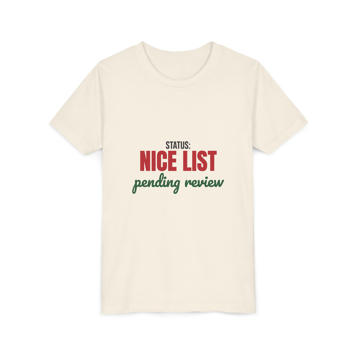 Status Nice List Pending Review Kids Shirt, Kids Nice List Pending Christmas Tee