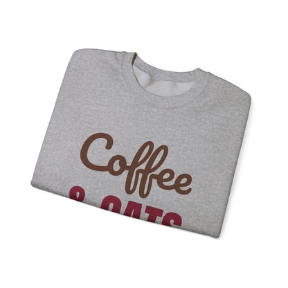 Coffee and Cats That's All I Need Sweatshirt, Cat Lover Crewneck