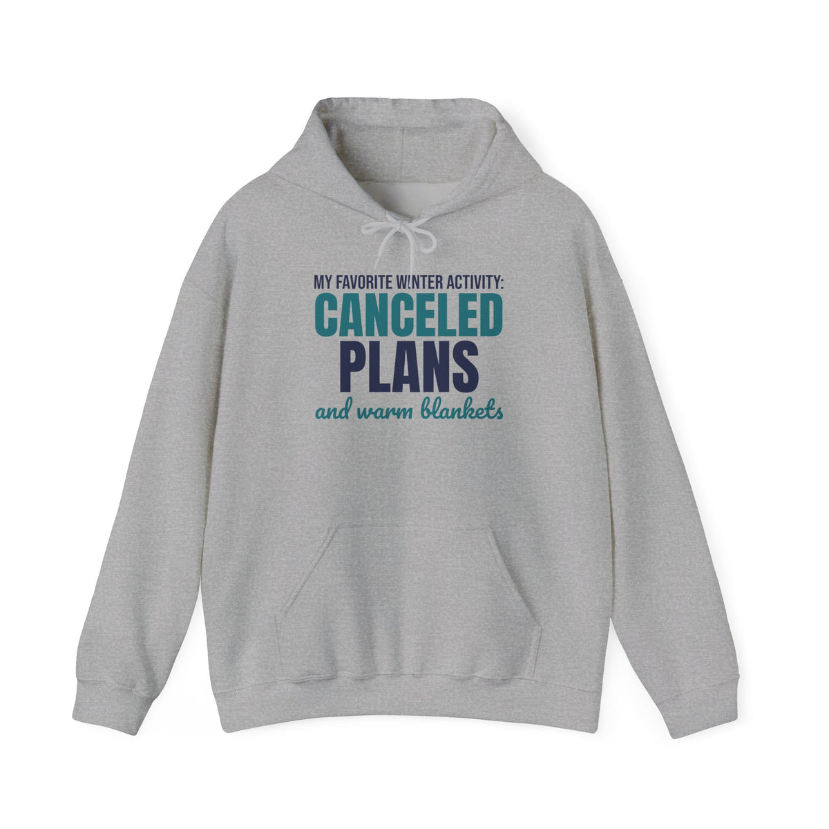 My Favorite Winter Activity Canceled Plans and Warm Blankets Hoodie, Funny Winter Hoodie