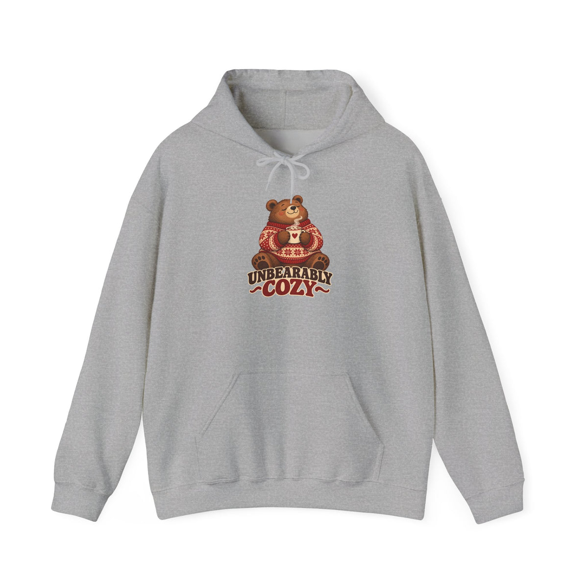 Unbearably Cozy Bear in a Sweater With Cocoa Hoodie, Cozy Bear Hoodie