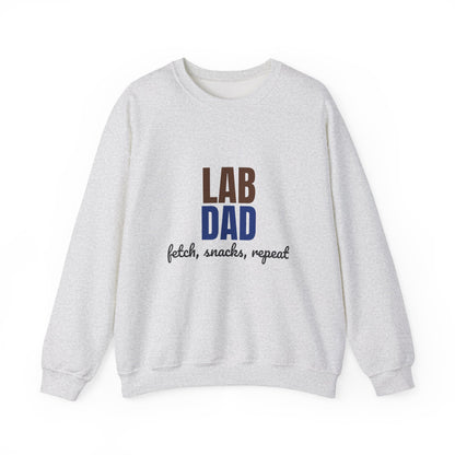 Lab Dad Fetch, Snacks, Repeat Sweatshirt, Lab Dad Crewneck Sweatshirt