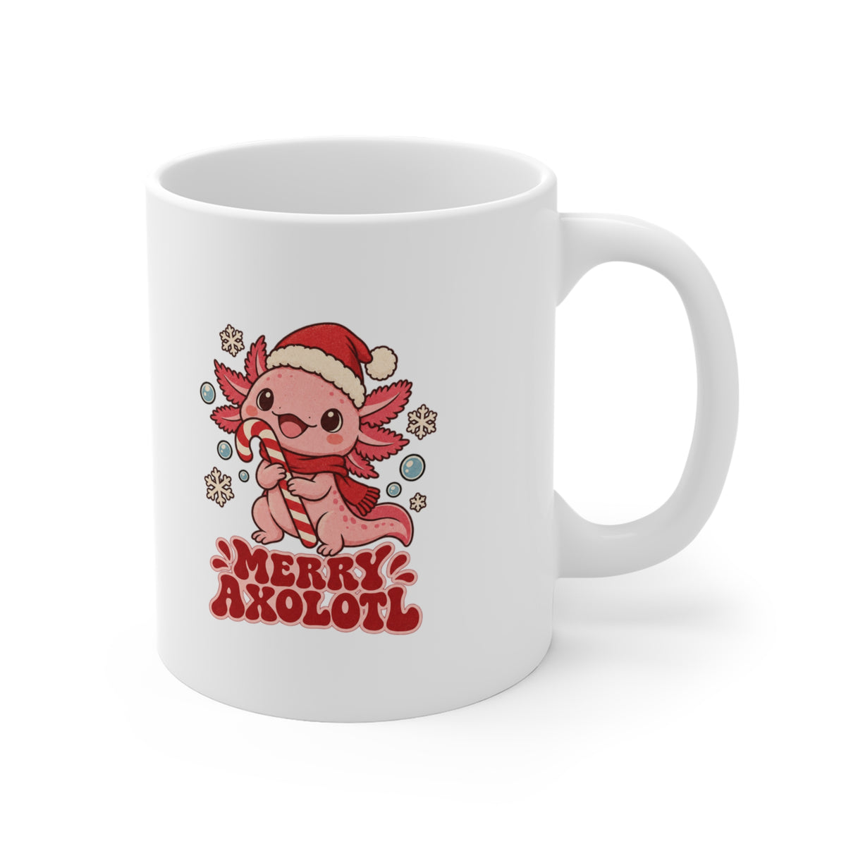 Merry Axolotl Christmas Mug, Axolotl Christmas Coffee Mug 11oz lifestyle