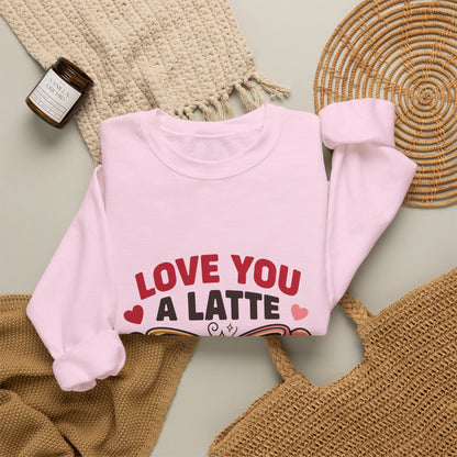 Love You a Latte Sweatshirt, Coffee Valentine Crewneck