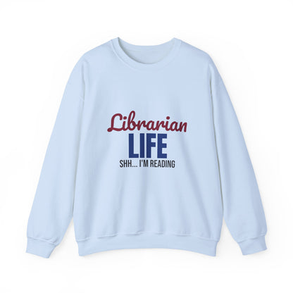 Librarian Life Shh I'm Reading Sweatshirt, Librarian Crewneck Sweatshirt