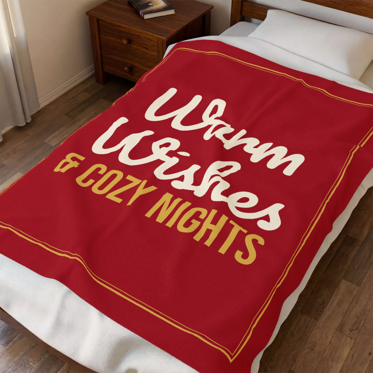 Warm Wishes and Cozy Nights Christmas Blanket 50x60, Plush Holiday Throw