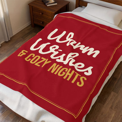 Warm Wishes and Cozy Nights Christmas Blanket 50x60, Plush Holiday Throw
