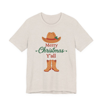 Merry Christmas Y'all Shirt, Western Christmas T-Shirt, Southern Holiday Tee