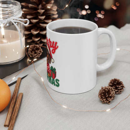 Merry Woofmas Mug, Dachshund Christmas Coffee Mug 11oz