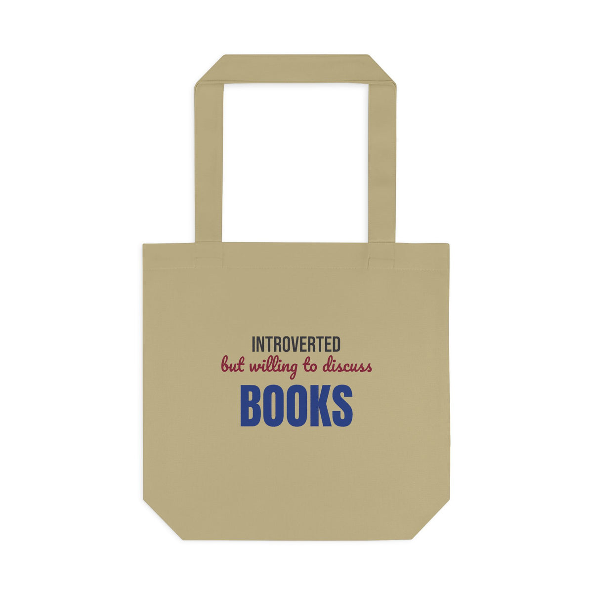 Introverted But Willing to Discuss Books Tote Bag, Introvert Book Lover Canvas Tote Bag