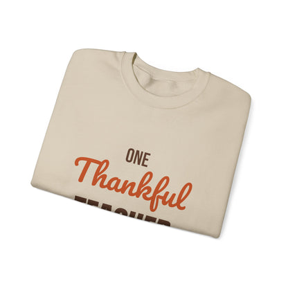 One Thankful Teacher Sweatshirt, Teacher Thanksgiving Crewneck