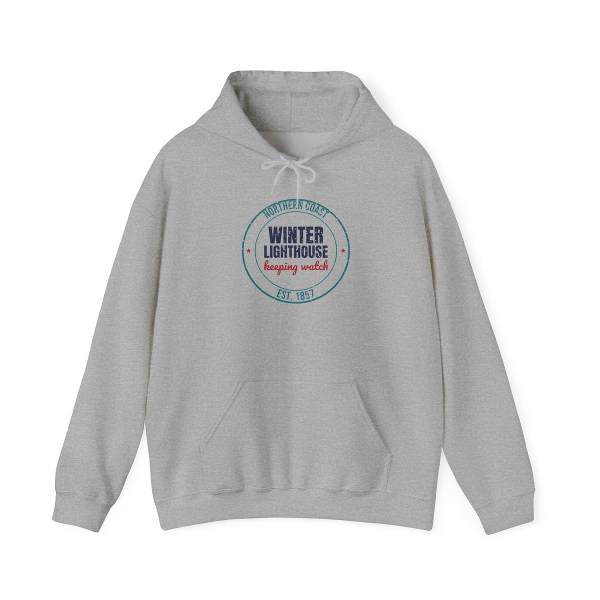 Northern Coast Winter Lighthouse Est. 1857 Hoodie, Vintage Winter Hoodie