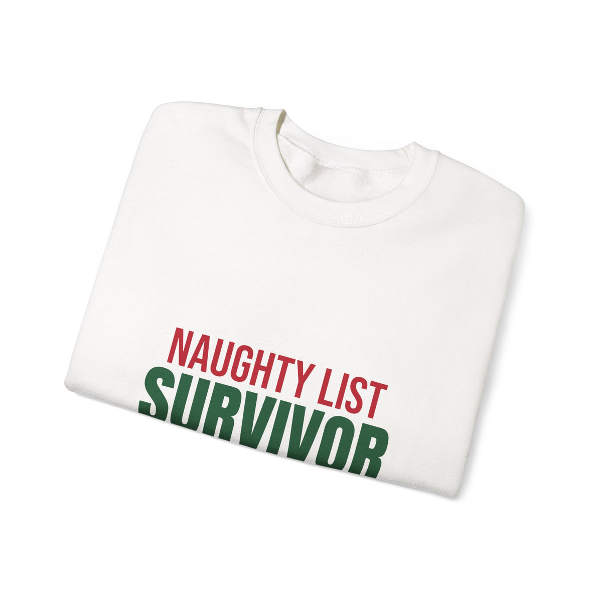 Naughty List Survivor Sweatshirt, Funny Christmas Crewneck