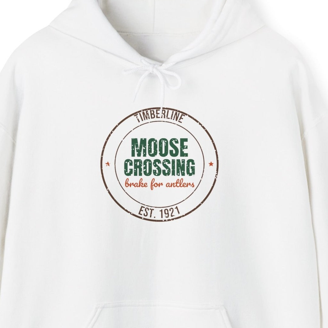 Timberline Moose Crossing Est. 1921 Hoodie, Vintage Moose Hoodie lifestyle