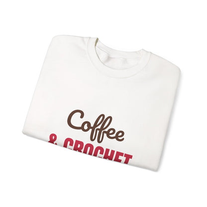 Coffee and Crochet Hooked on Both Sweatshirt, Crochet Crewneck, Yarn Lover Gift