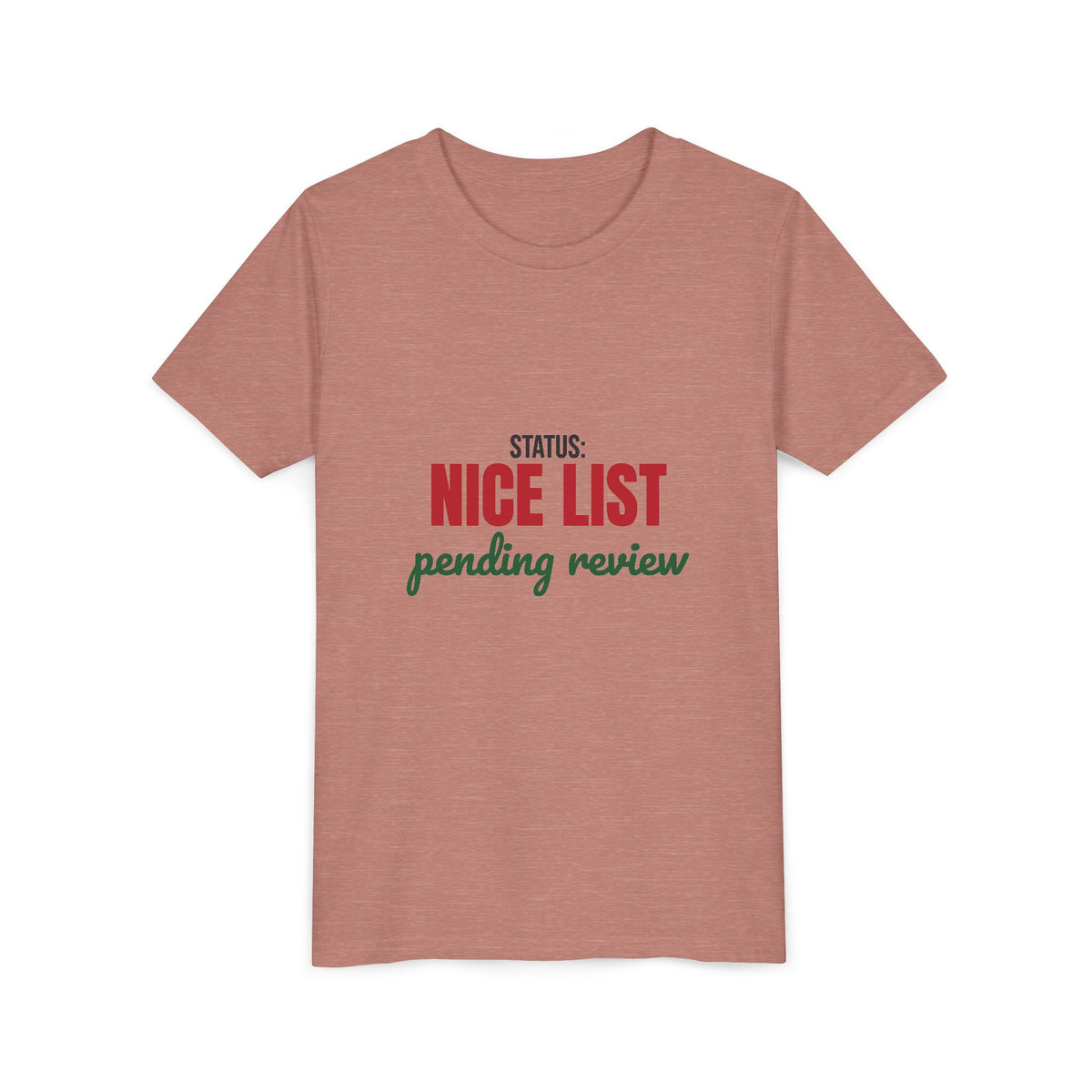 Status Nice List Pending Review Kids Shirt, Kids Nice List Pending Christmas Tee