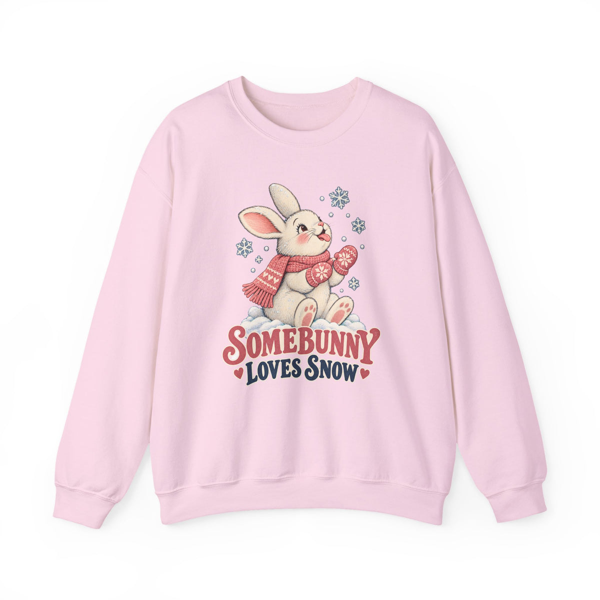 Somebunny Loves Snow Winter Bunny Sweatshirt, Snow Bunny Crewneck Sweatshirt