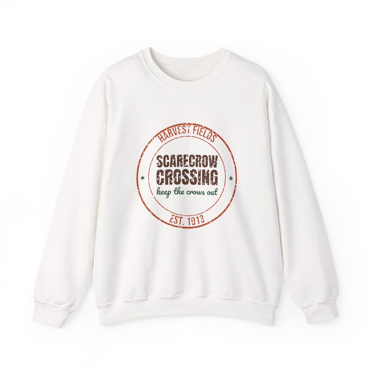 Harvest Fields Scarecrow Crossing Est. 1913 Sweatshirt, Vintage Fall Crewneck Sweatshirt