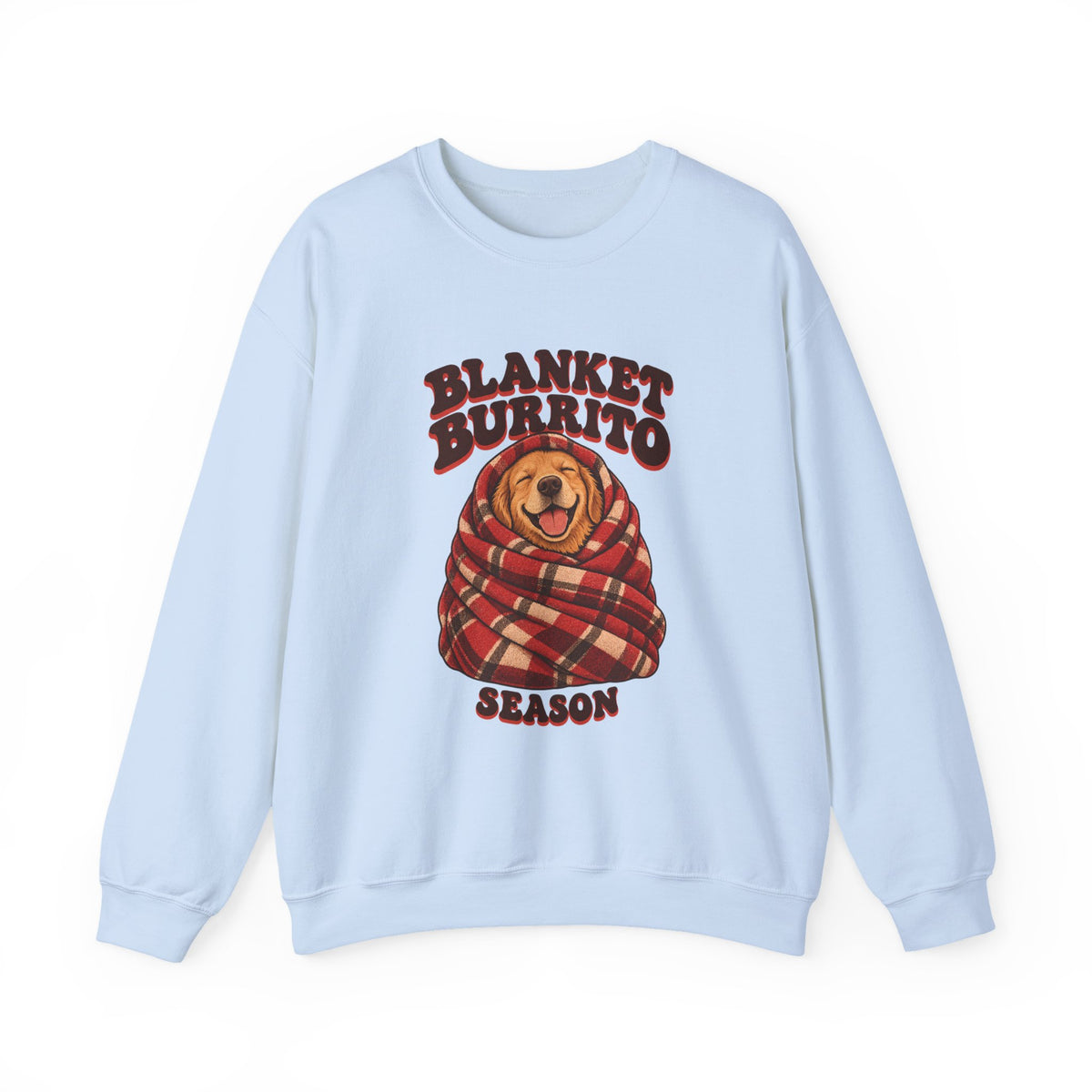 Blanket Burrito Season Golden Retriever Sweatshirt, Cozy Golden Retriever Crewneck Sweatshirt