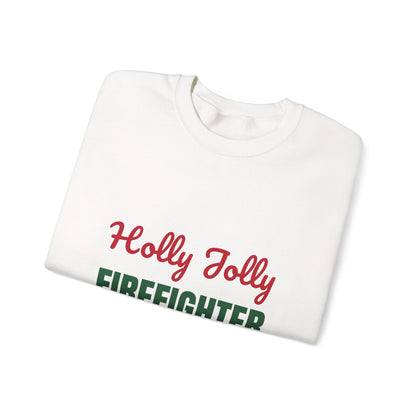 Holly Jolly Firefighter Sweatshirt, Firefighter Christmas Crewneck, Firefighter Gift