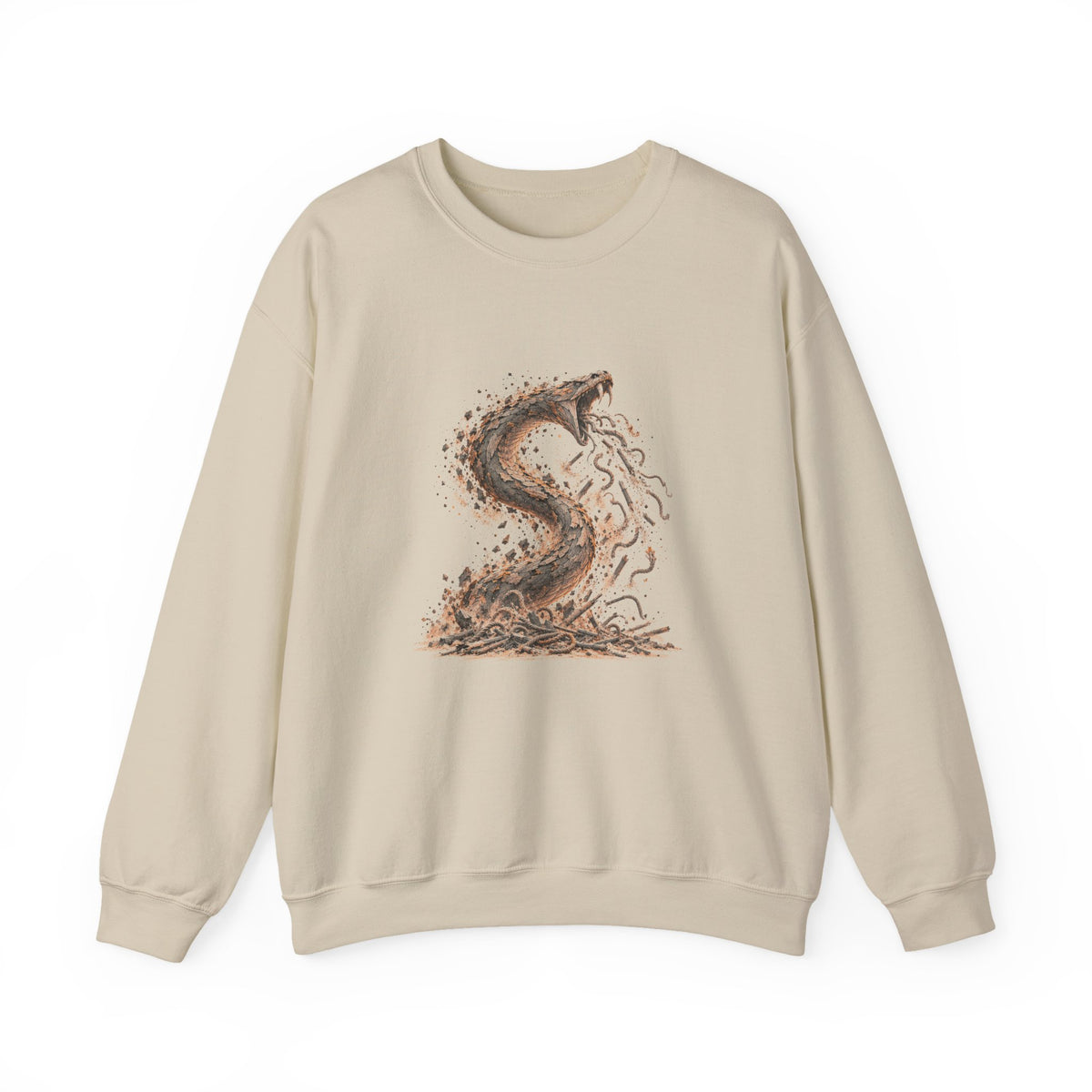 The Staff and the Serpent Sweatshirt, Symbolic Fine Art Crewneck, By Xudeyda