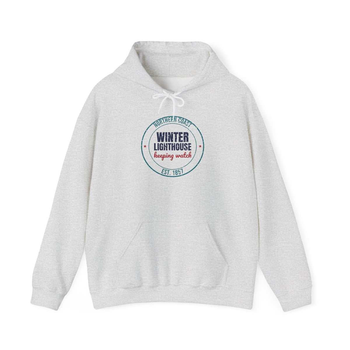 Northern Coast Winter Lighthouse Est. 1857 Hoodie, Vintage Winter Hoodie