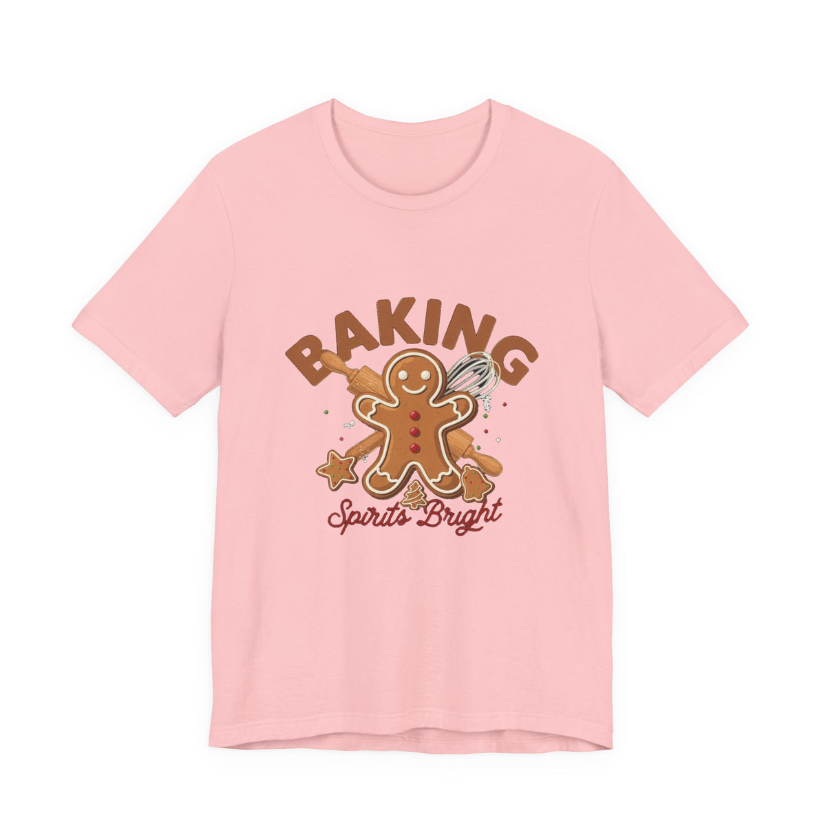 Baking Spirits Bright Shirt, Christmas Baking T-Shirt, Gingerbread Holiday Tee