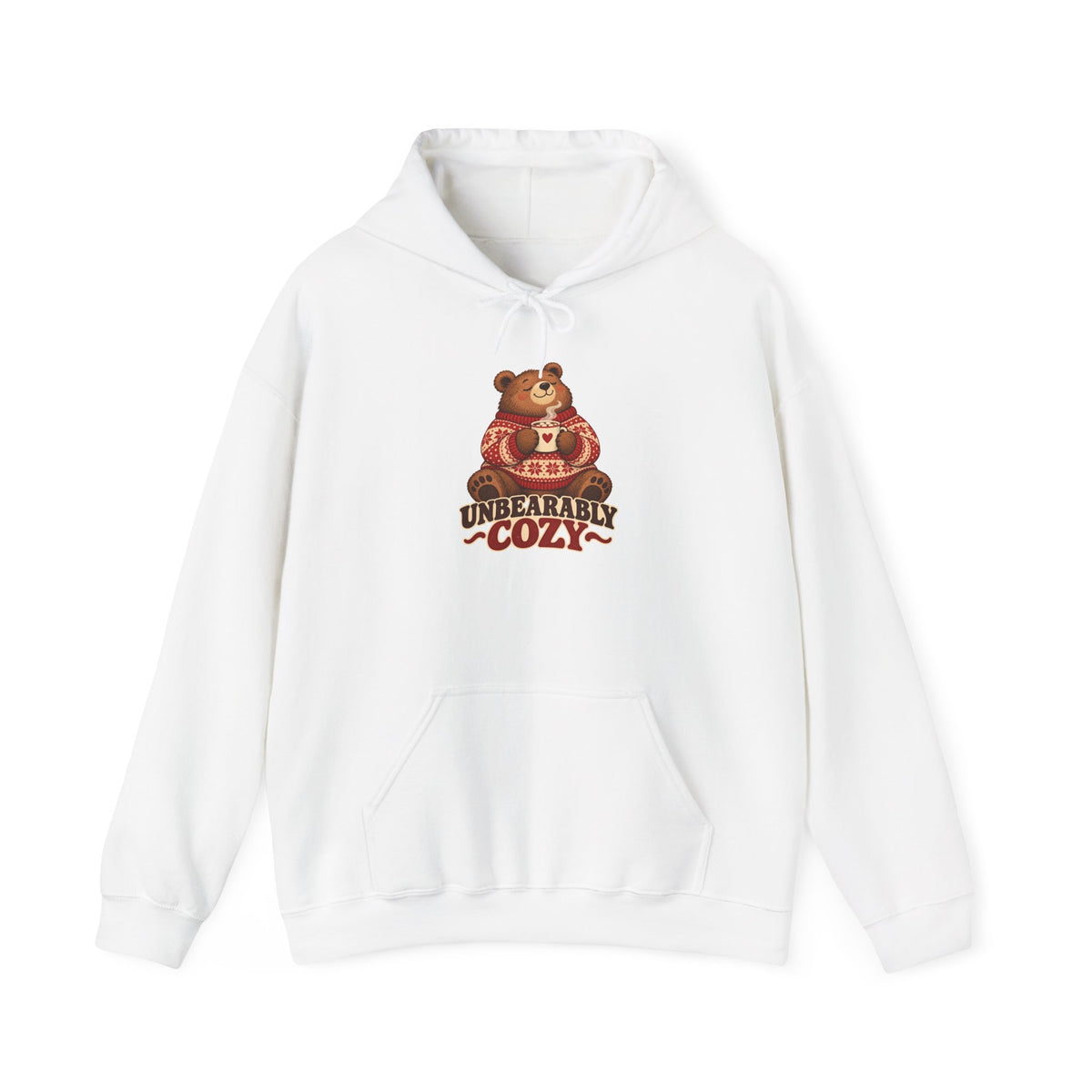 Unbearably Cozy Bear in a Sweater With Cocoa Hoodie, Cozy Bear Hoodie
