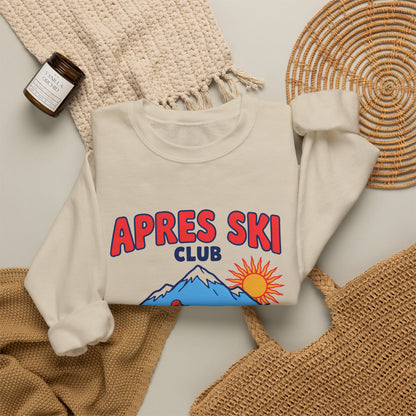 Apres Ski Club Sweatshirt, Retro Ski Crewneck, Skiing Sweatshirt