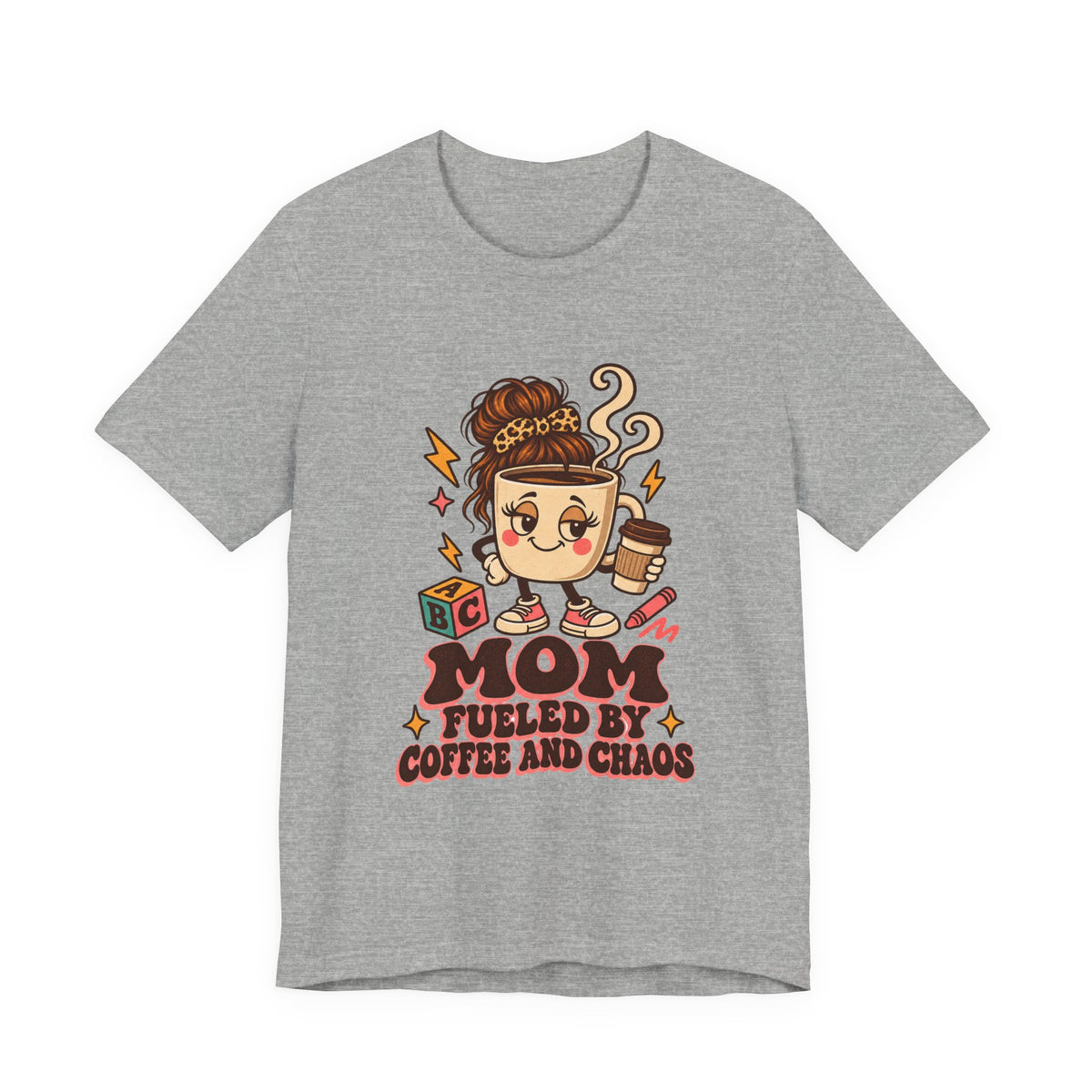 Mom Fueled by Coffee and Chaos Shirt, Funny Mom Coffee T-Shirt, Funny Mom Coffee Gift