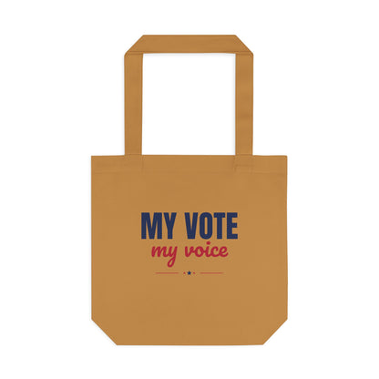 My Vote My Voice Tote Bag, Vote Canvas Tote Bag