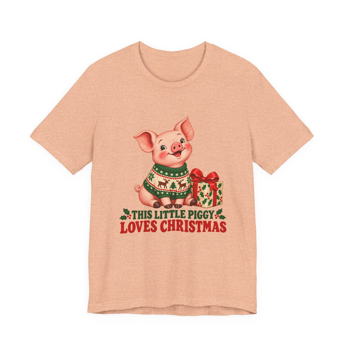 This Little Piggy Loves Christmas Shirt, Pig Christmas T-Shirt, Pig Christmas Gift