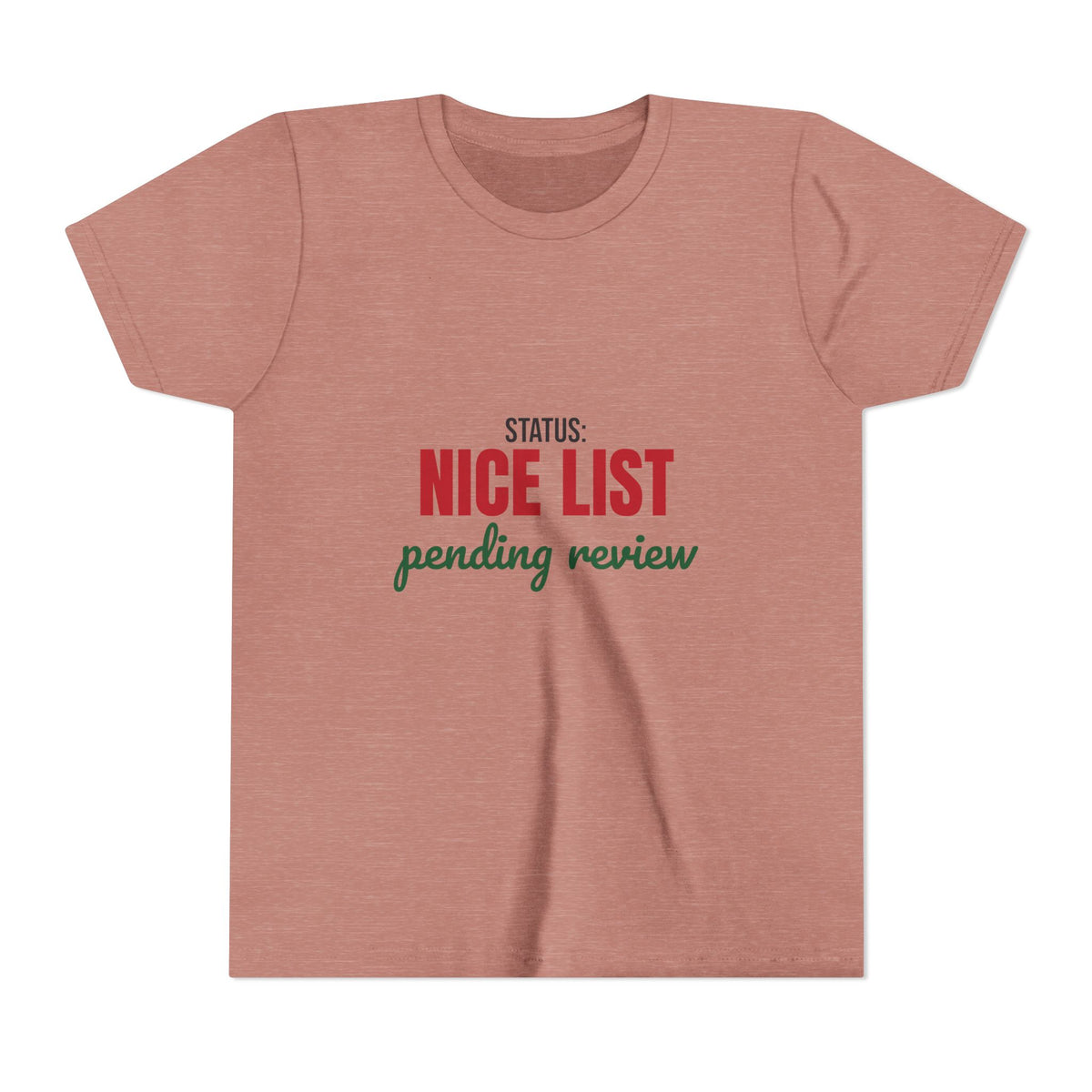 Status Nice List Pending Review Kids Shirt, Kids Nice List Pending Christmas Tee