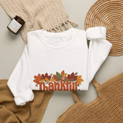 Thankful Grateful Blessed Sweatshirt, Cozy Fall Thanksgiving Crewneck, Autumn Sweater