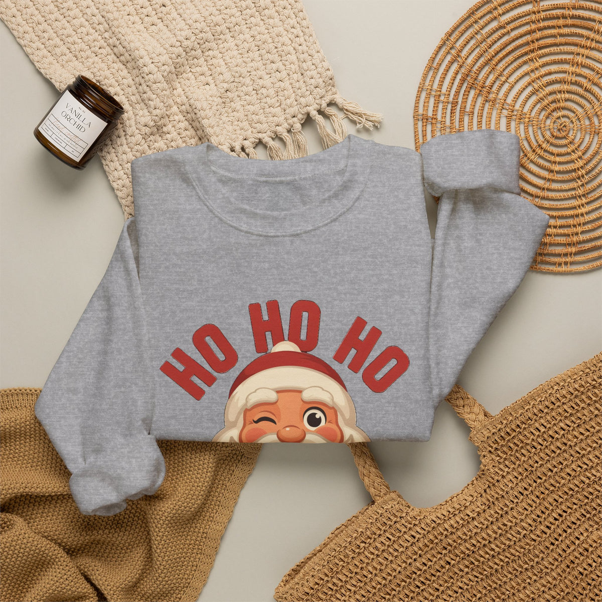 Ho Ho Ho Vintage Santa Sweatshirt, Retro Santa Christmas Crewneck, Classic Holiday Sweater