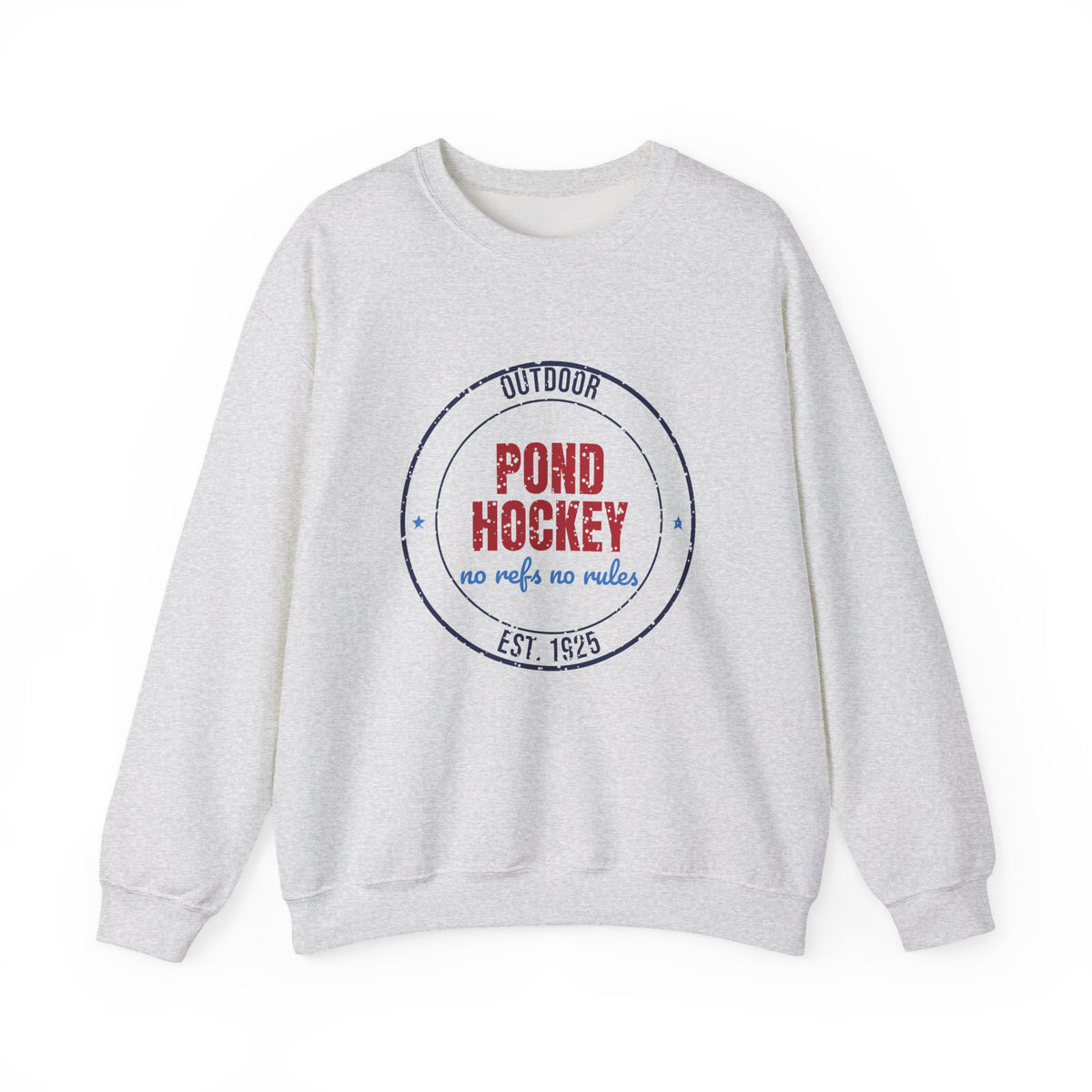 Outdoor Pond Hockey No Refs No Rules Est. 1925 Sweatshirt, Vintage Pond Hockey Crewneck Sweatshirt