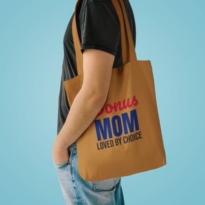 Bonus Mom Loved by Choice Tote Bag, Bonus Mom Canvas Tote Bag