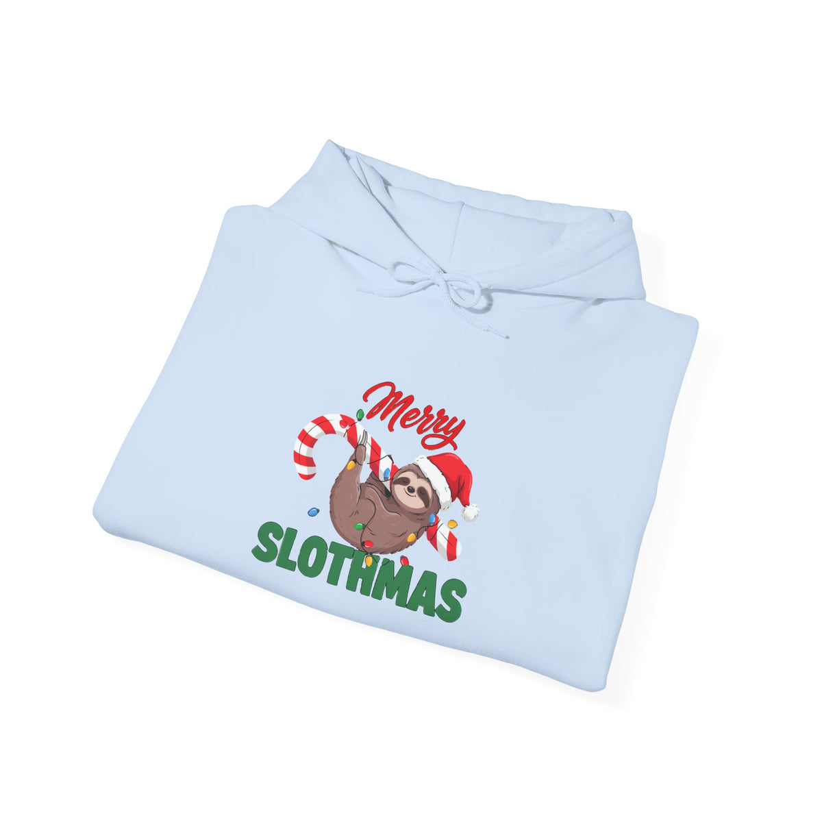 Merry Slothmas Hoodie, Funny Sloth Christmas Hooded Sweatshirt