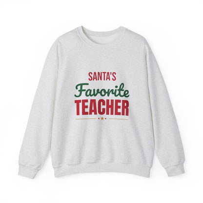 Santa's Favorite Teacher Sweatshirt, Teacher Christmas Crewneck, Teacher Gift